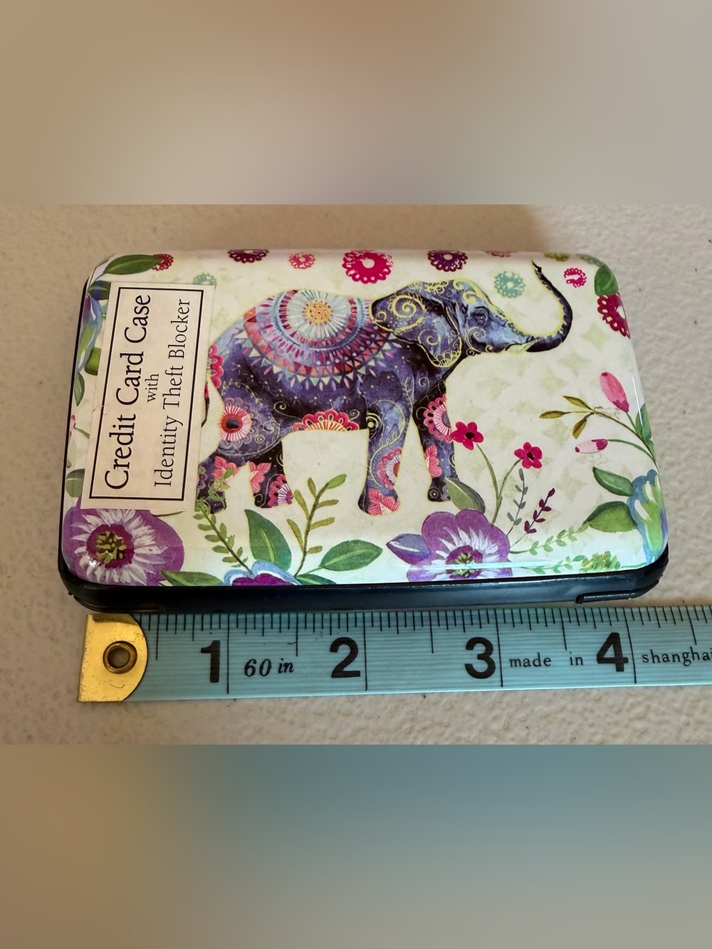 Colorful Elephant Pattern Card Holder
